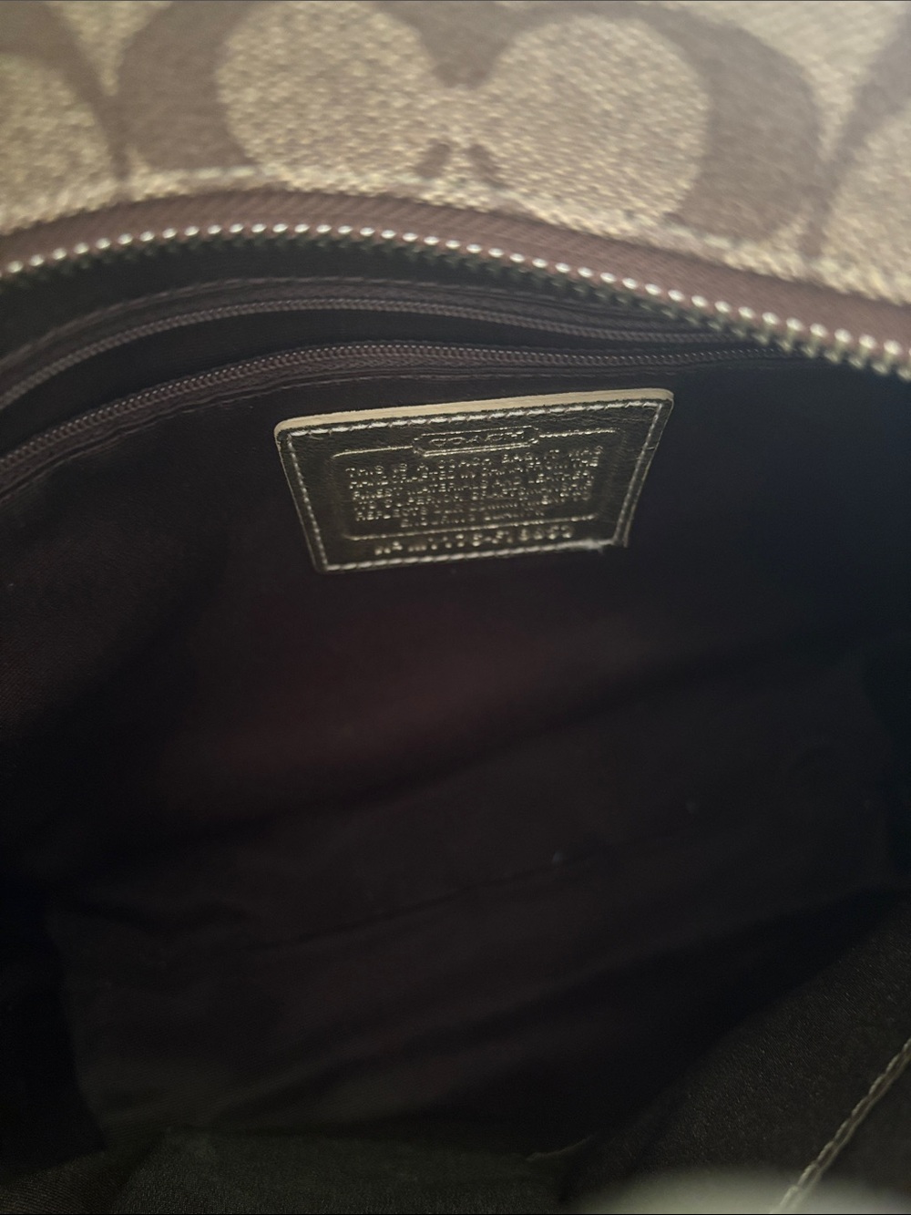 Coach Brown Signature Star Tote with Metallic Trim - Picture 5 of 6